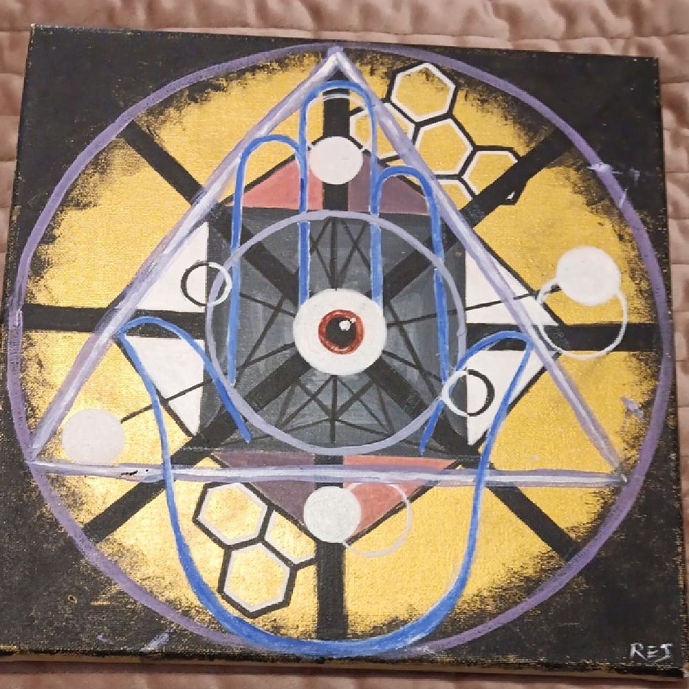 Golden Eye Abstract Painting - Picture 2 of 6